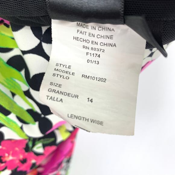 Island Escape Tankini Swimsuit Top Womens Size 14 Multicolor Floral Print Halter - Picture 6 of 6